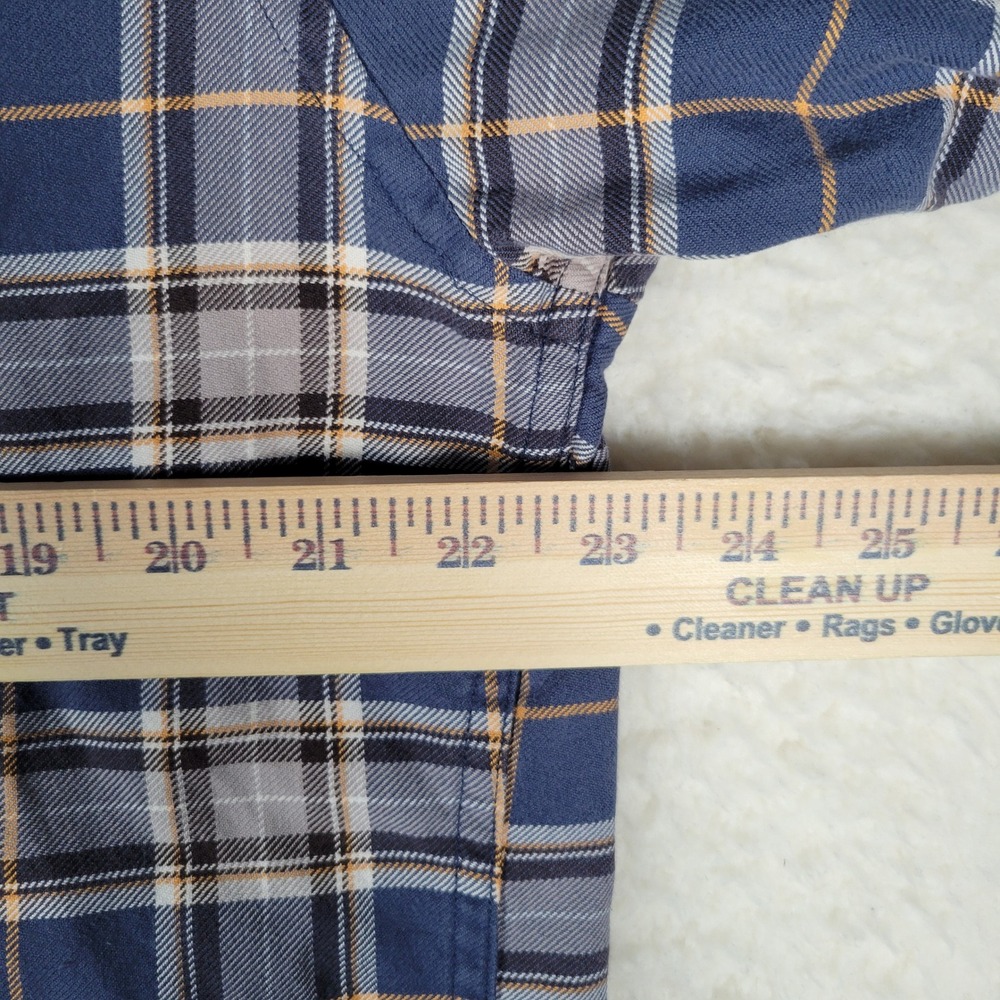 J.Crew Plaid Button Down Mens Size L Blue Grey Orange Cotton Long Sleeve Shirt - Picture 3 of 8